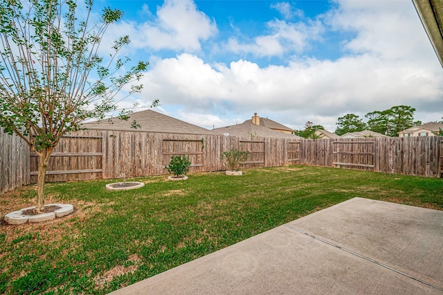 view of yard with a patio area