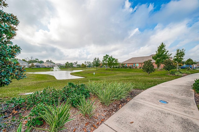 view of property's community with a yard