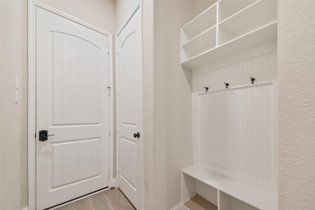 mudroom featuring light wood-type flooring