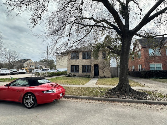 view of front of home with a front yard