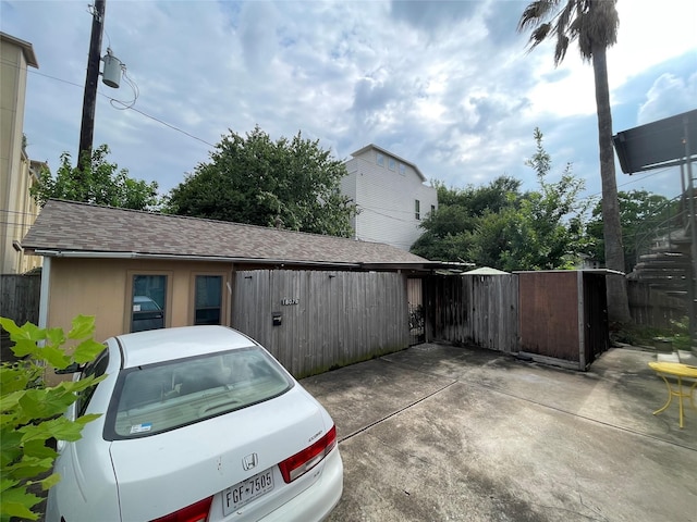 view of garage