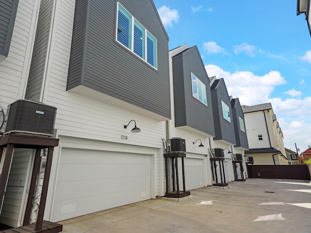 view of home's exterior with a garage