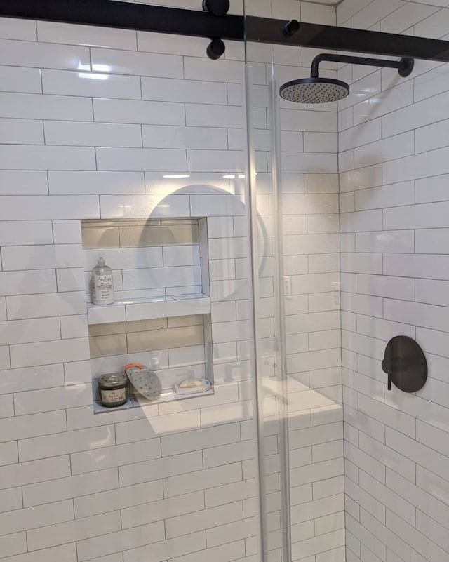 bathroom featuring walk in shower