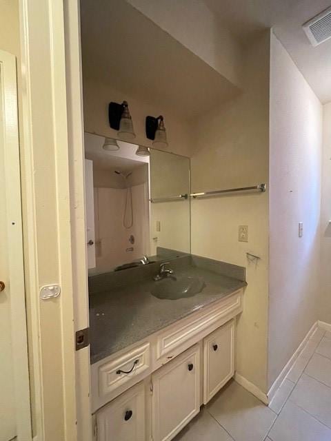 bathroom featuring tile patterned floors and vanity