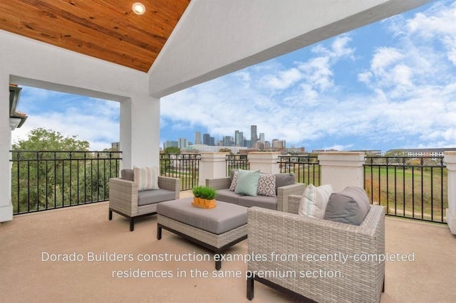 view of patio / terrace with an outdoor living space