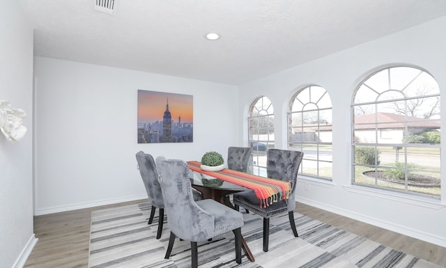 dining space featuring hardwood / wood-style flooring