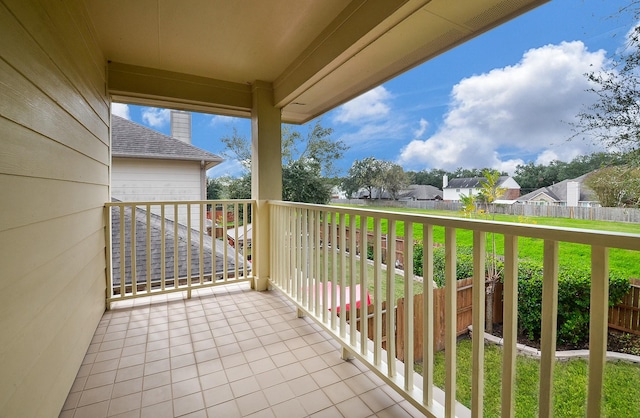 balcony with a residential view