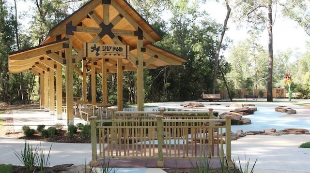 view of community with a gazebo