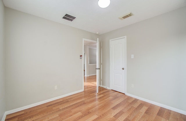 empty room featuring light wood-type flooring