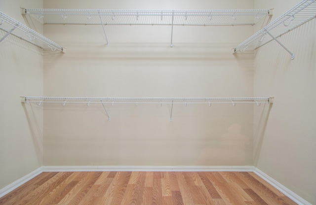 spacious closet with hardwood / wood-style floors