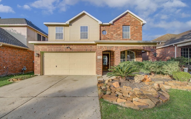 front facade with a garage