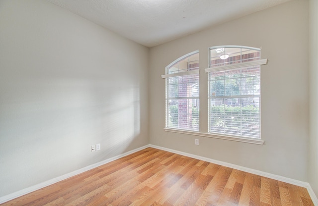 spare room with light hardwood / wood-style floors