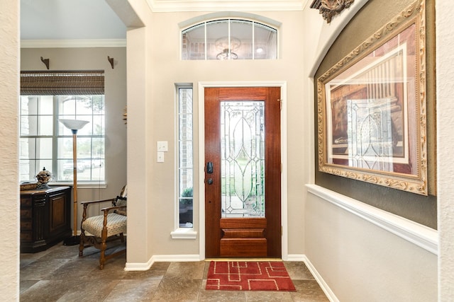 entryway with ornamental molding