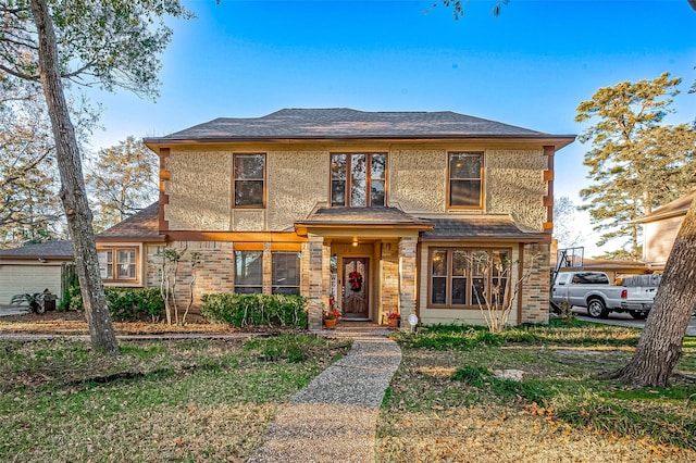 view of prairie-style home