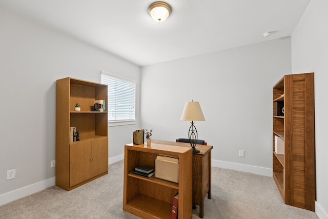 office featuring light colored carpet