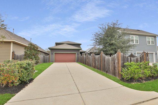 view of home's exterior with a garage