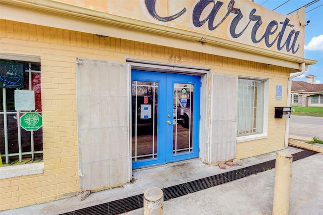 entrance to property with french doors