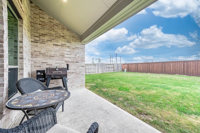 view of patio / terrace with a grill