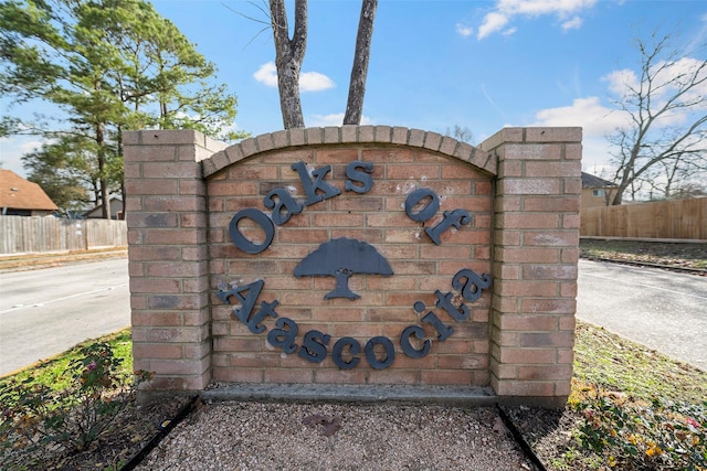 view of community sign