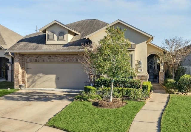 view of front of house featuring a front lawn