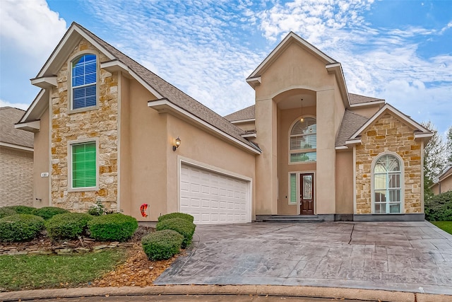 view of front property with a garage