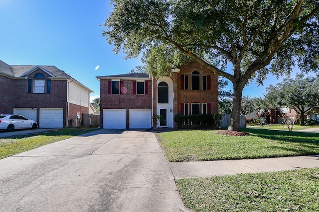 front of property with a garage and a front yard