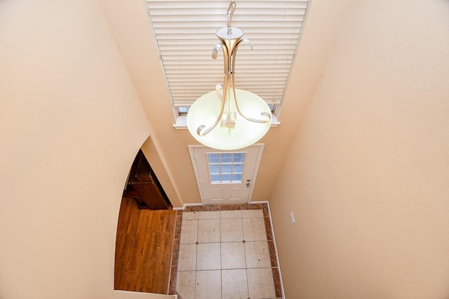 interior space featuring tile patterned flooring