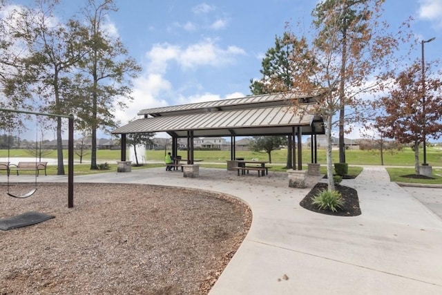 view of community with a gazebo