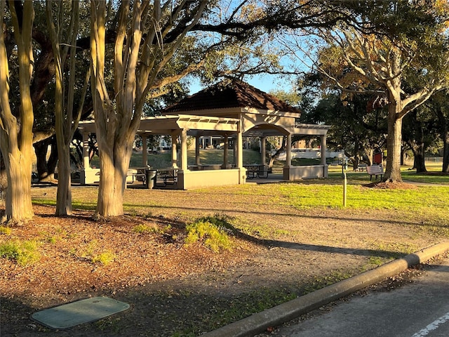 view of home's community with a yard