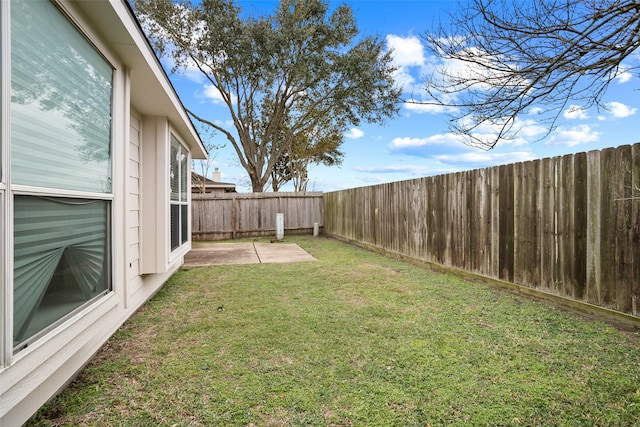 view of yard with a patio area