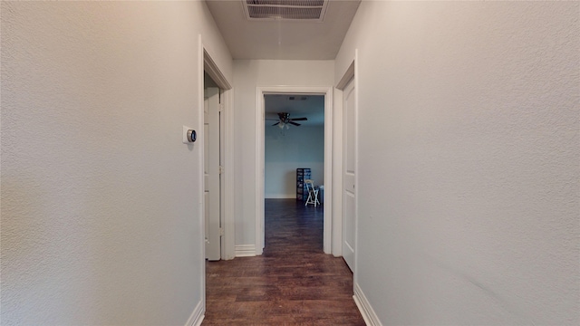 hall featuring dark hardwood / wood-style flooring