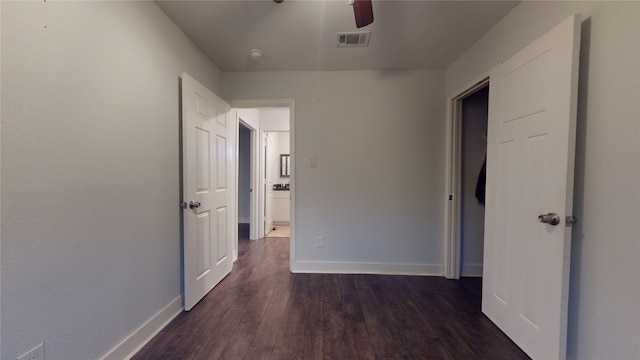 hall featuring dark hardwood / wood-style floors