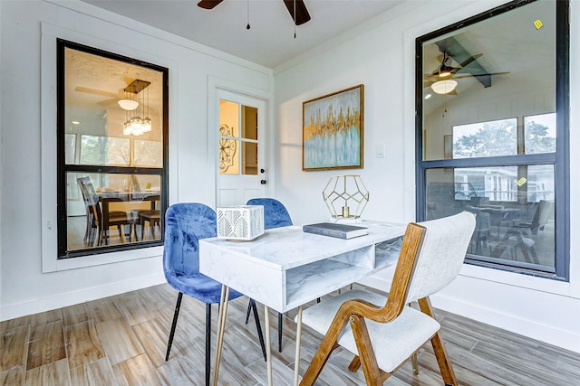 dining area featuring vaulted ceiling