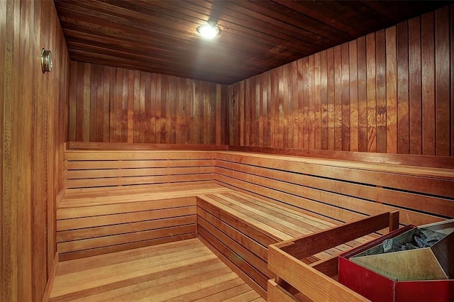 view of sauna