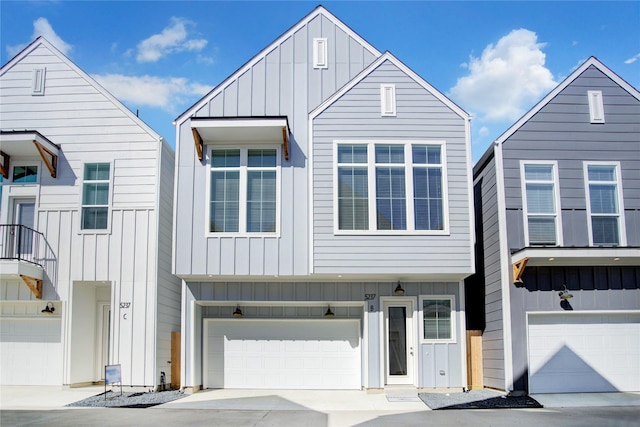 view of property with a garage