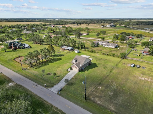 bird's eye view with a rural view