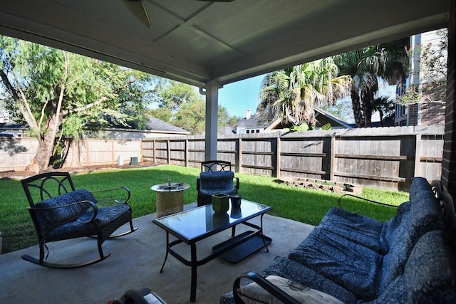 3803 Dewalt Way, Missouri City, TX 77459 - view of patio with ceiling fan