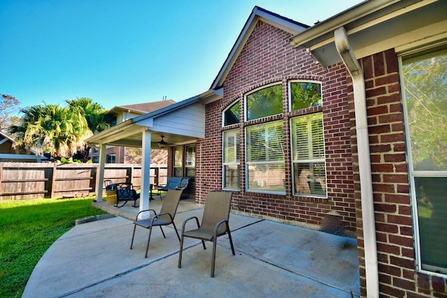 3803 Dewalt Way, Missouri City, TX 77459 - view of patio / terrace featuring ceiling fan