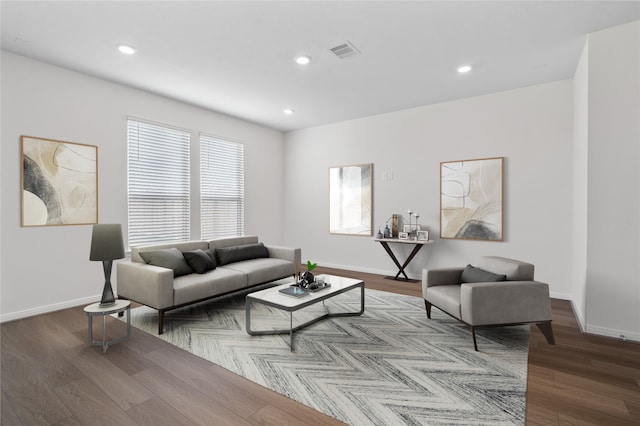 living room featuring hardwood / wood-style floors