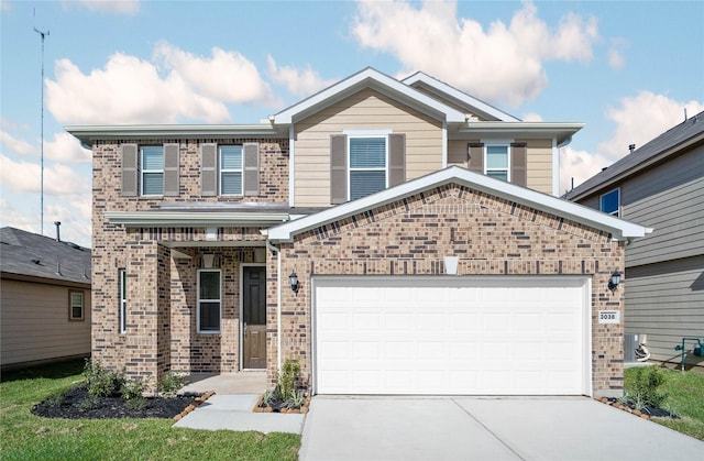 view of front facade featuring a garage