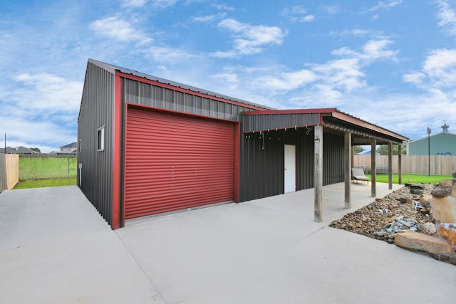 view of garage