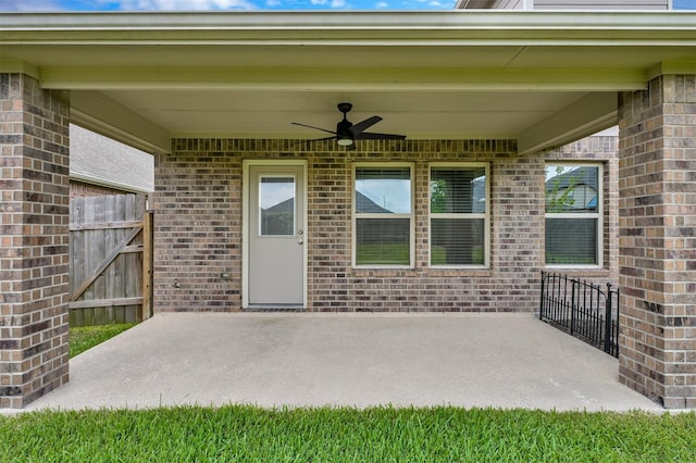 view of patio / terrace with ceiling fan