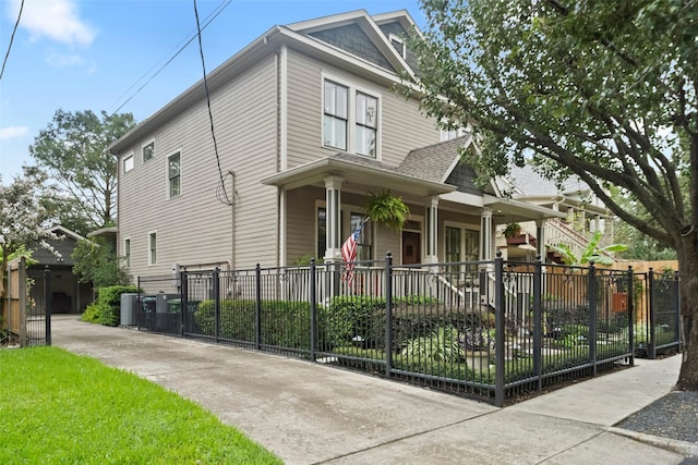 view of front of home with covered porch