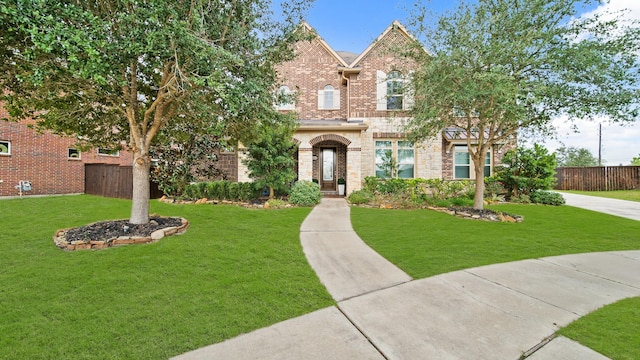 view of front of home with a front yard