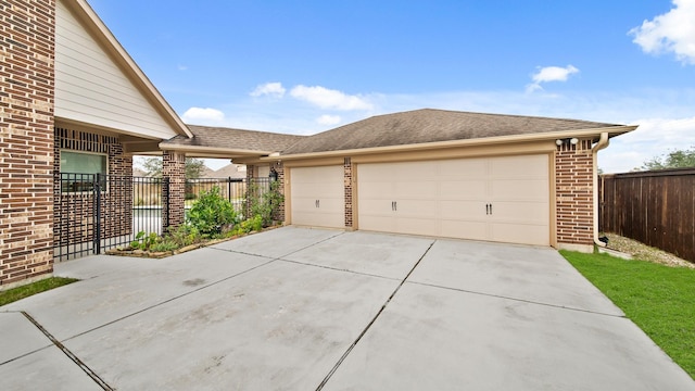 exterior space featuring a garage