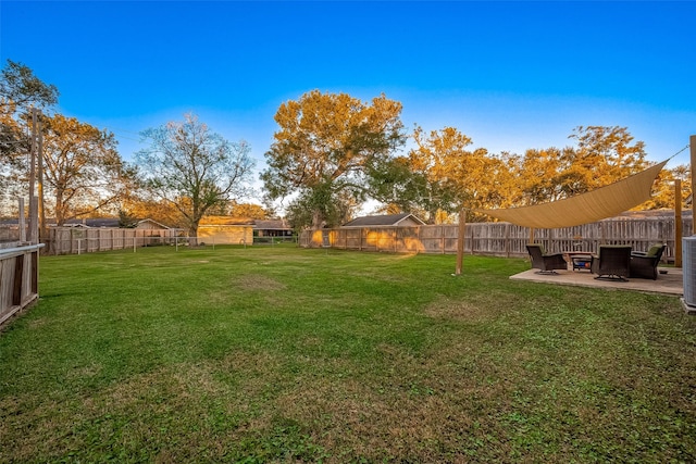 view of yard with a patio area