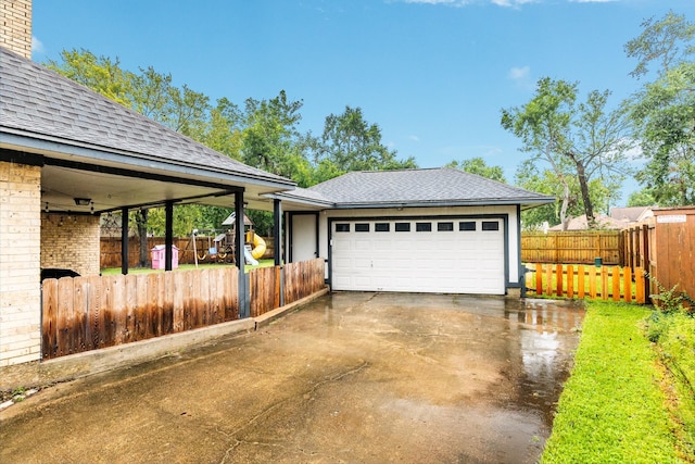 view of garage