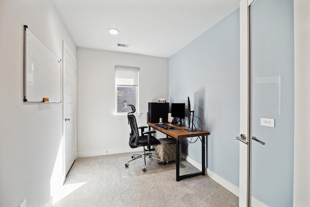 view of carpeted office