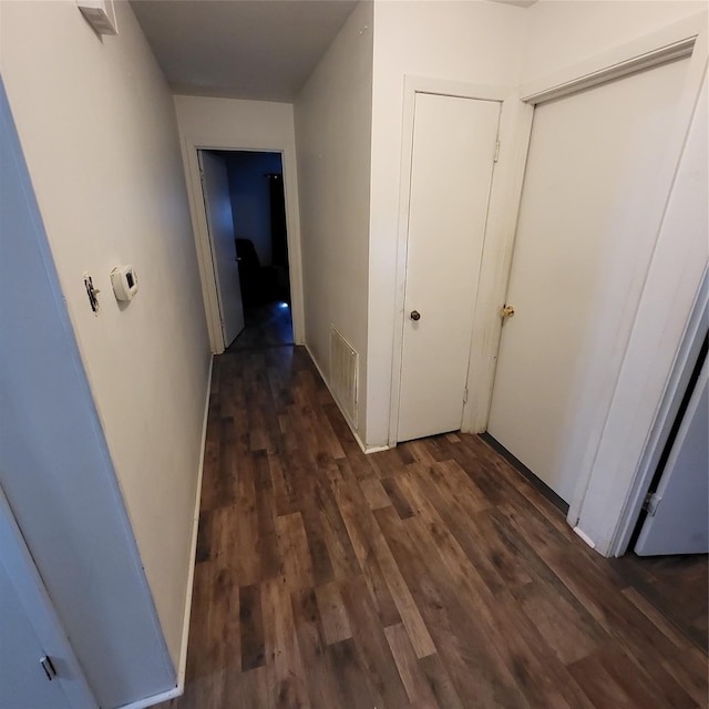 hall featuring dark hardwood / wood-style flooring