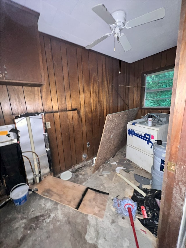 903 US Highway 190 W, Jasper, TX 75951 - kitchen with a ceiling fan and wood walls